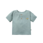 by Gerber Toddler Boy Organic Short Sleeve Henley T-Shirt, Sizes 12M-5T